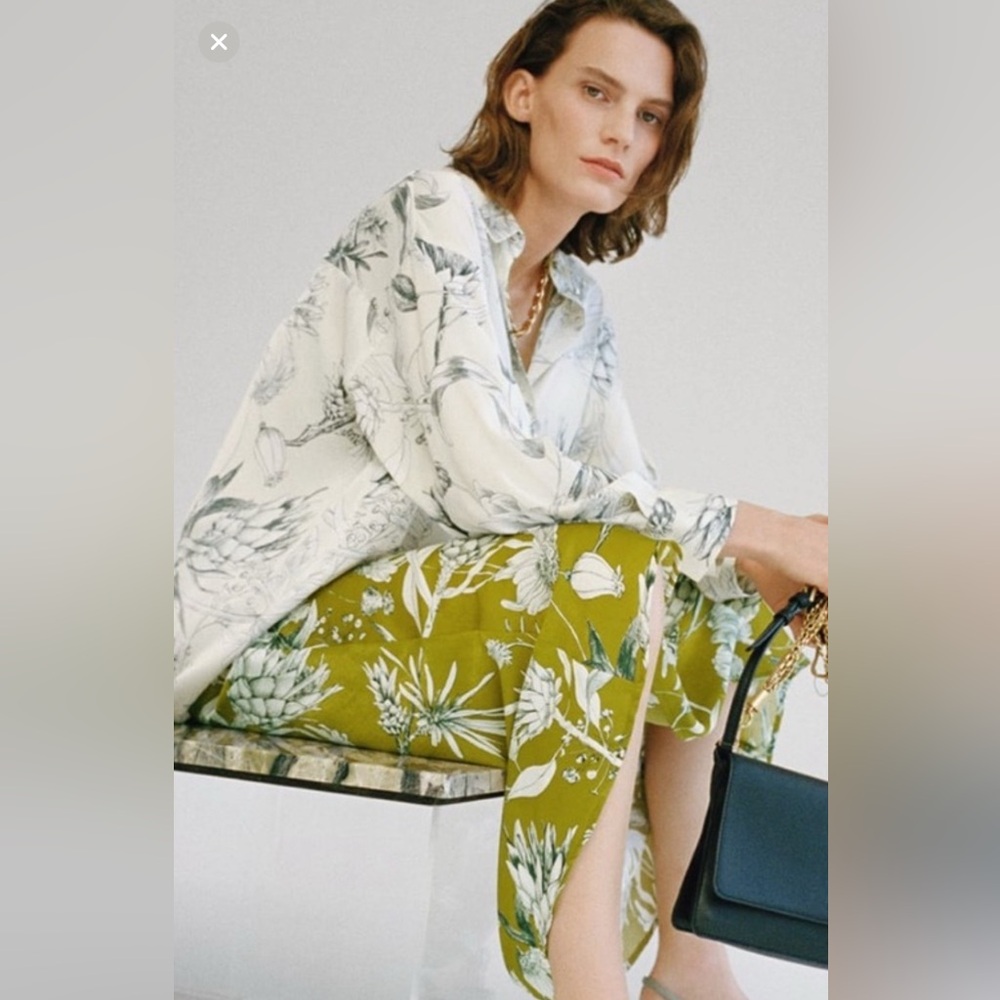 ZARA PRINTED MIDI SKIRT